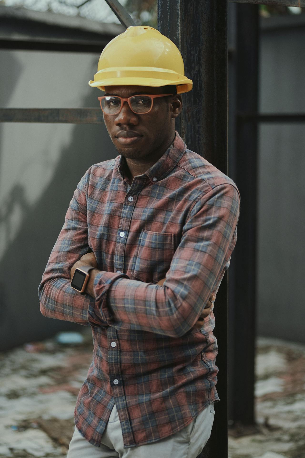 Skilled construction professional wearing a hard hat