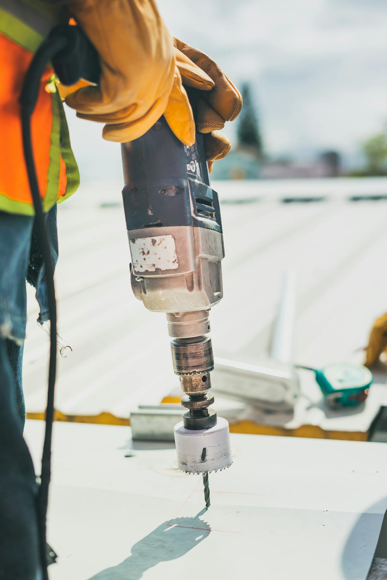 Professional working carefully with power tools